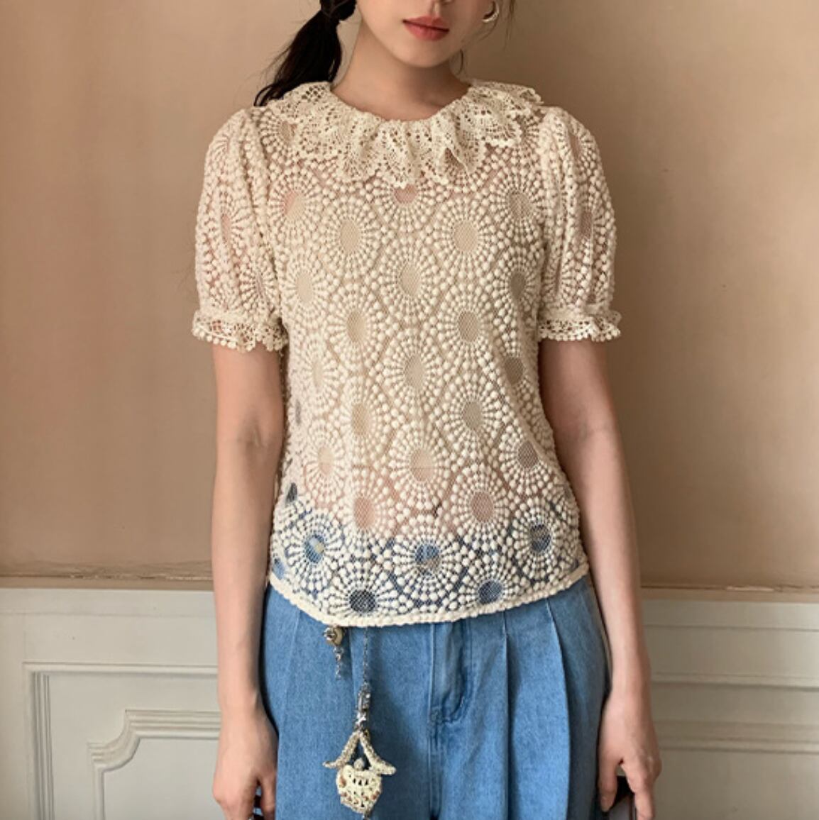 floral lace shirt