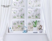CottonColors 窓用フィルム 目隠しシート 何度も貼直せる 紫外線カット 90x200cm のり無し 窓ガラスフィルム ステンドグラス DIY 043緑