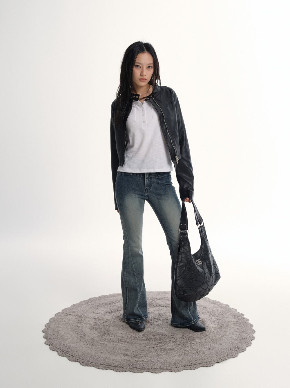 as”on] SLIM LEATHER JACKET 正規品 韓国ブランド 韓国通販 韓国代行