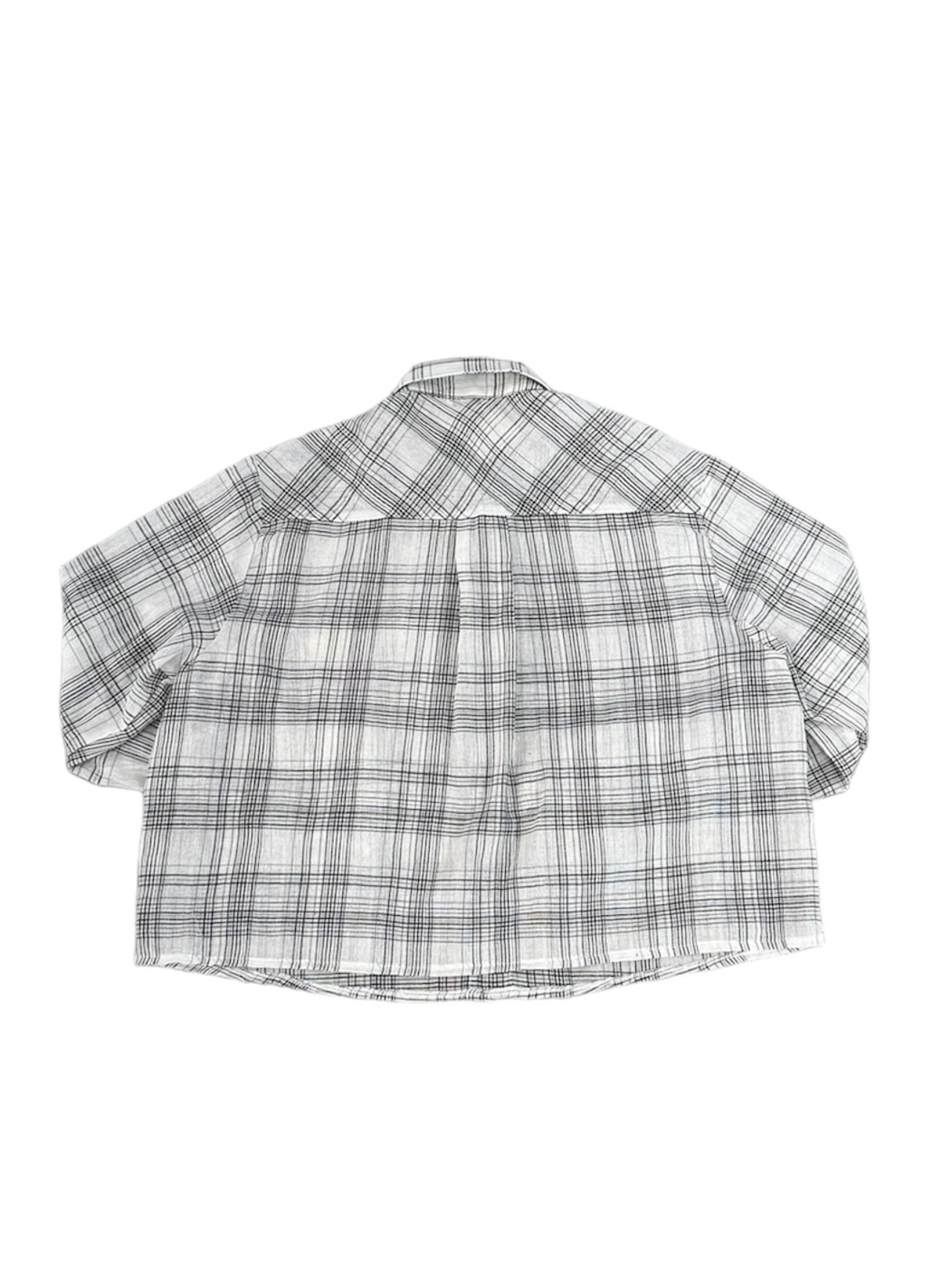 【ALUDE】sheer check short shirt(ネイビー） [サイズ: navy] [カラー: F]