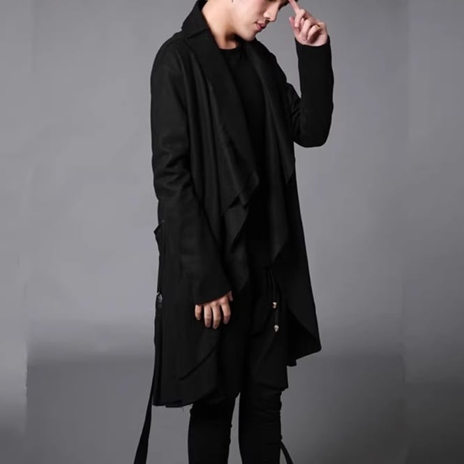 ベルト付きドレープロングコート 1color MOJ0271