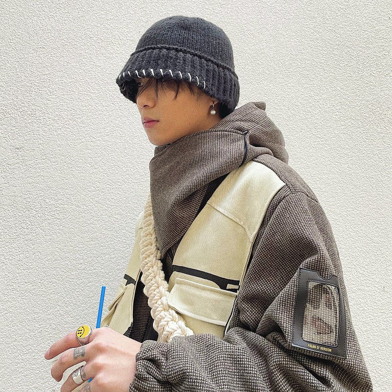 7色展開ケーブル編みニット帽子 | mblueshop