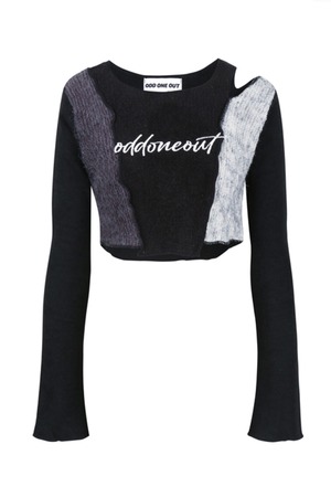 [ODD ONE OUT] Patch work damage knit_Black 正規品 韓国ブランド 韓国ファッション 韓国代行 韓国通販 oddoneout オッドワンアウト