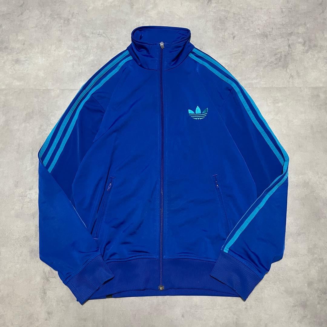 アディダス トラックジャケット ファイヤーバード 古着 刺繍 M 青 16279