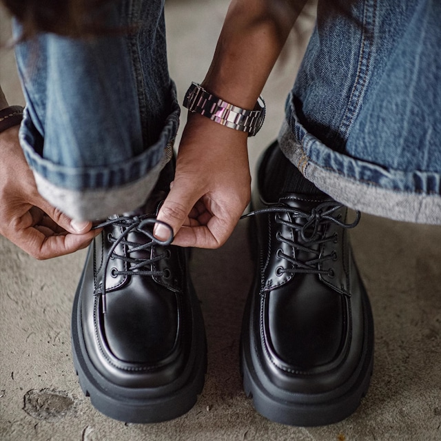 ナイトブラックトラックソールダービーシューズ 224164