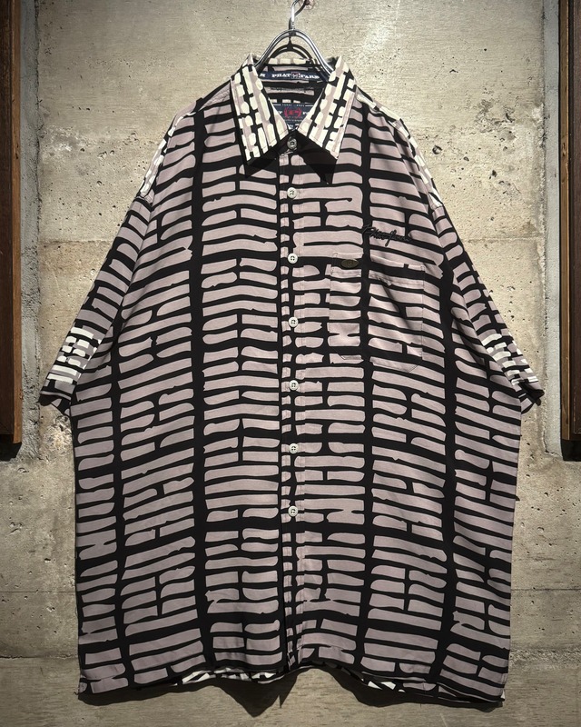 【Caka】“PHAT FARM” Abstract Pattern Vintage Loose S/S Shirt