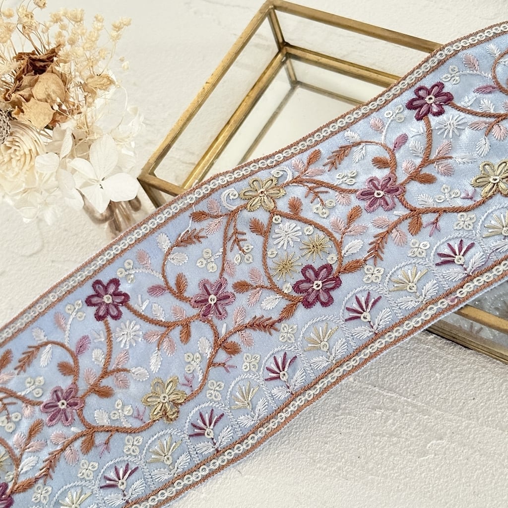 寒色系 | インド刺繍リボン専門店Rino Ribbon