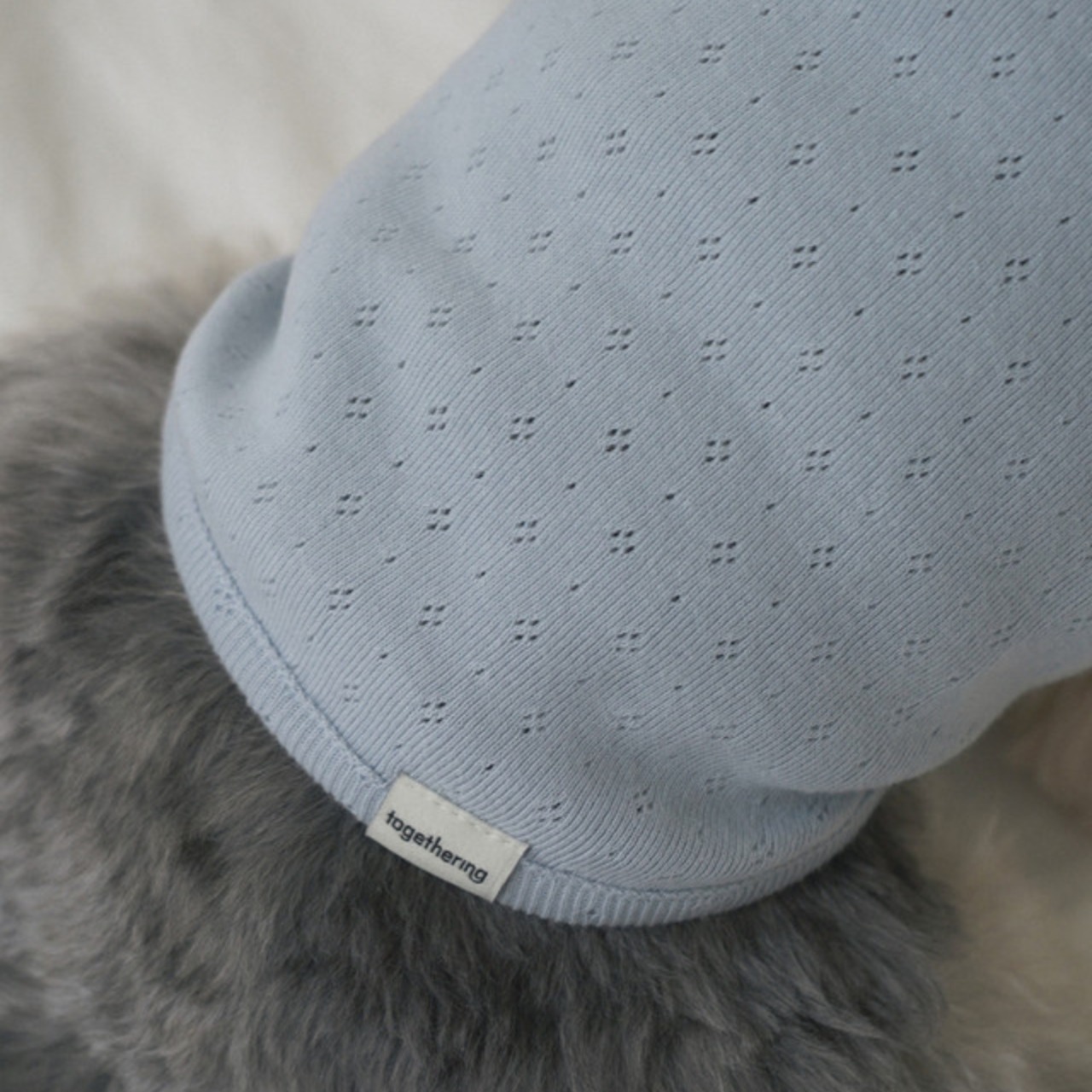 【即納｜一部予約】[ togethering ] Eyelet Crop T-shirt｜Light Blue - 6