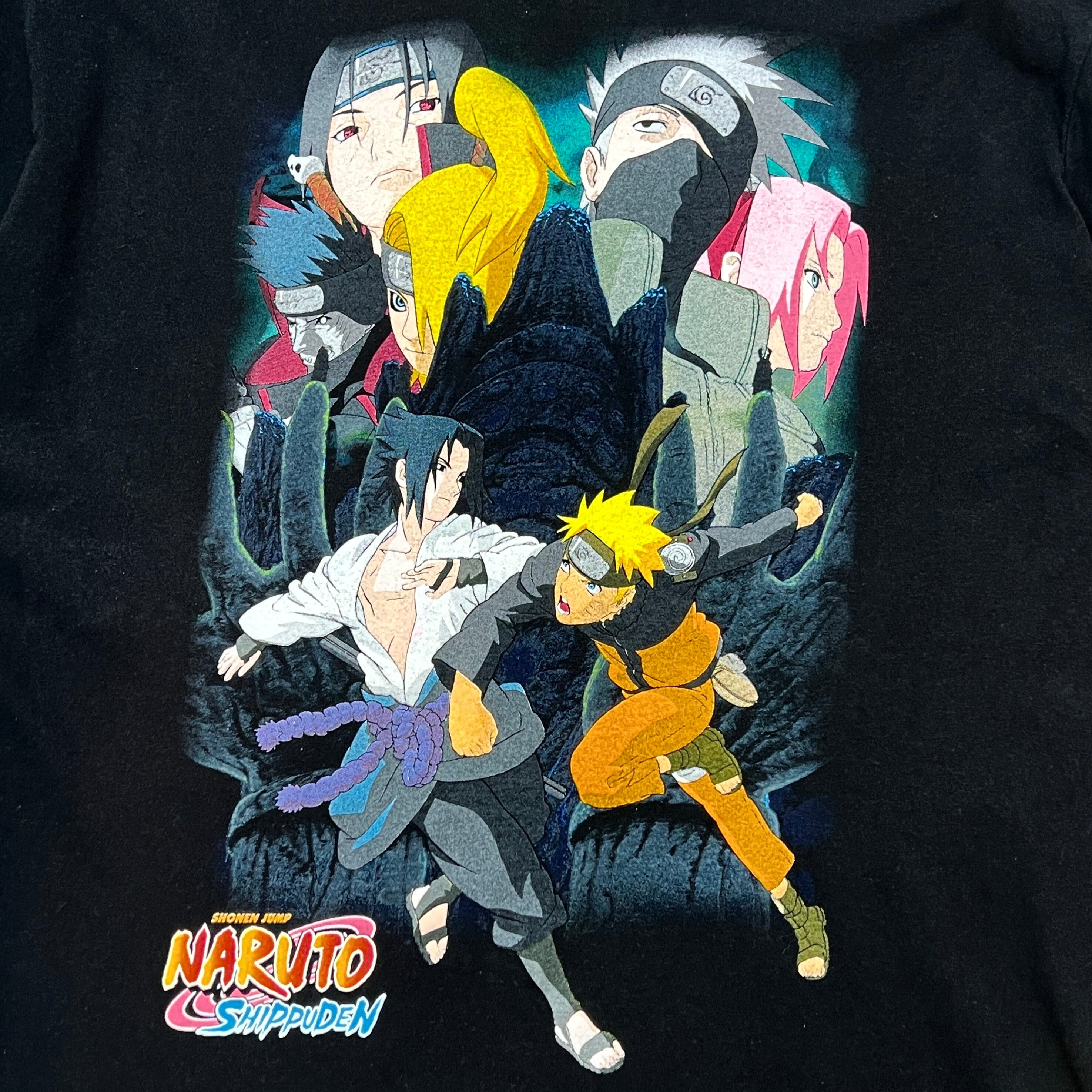 NARUTO SHIPPUDEN NARUTO VS SASUKE printed T-shirt Anime Tee 古着 