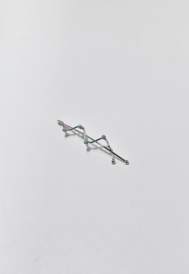 Sound Wave Pin　 Silver/Turquoise