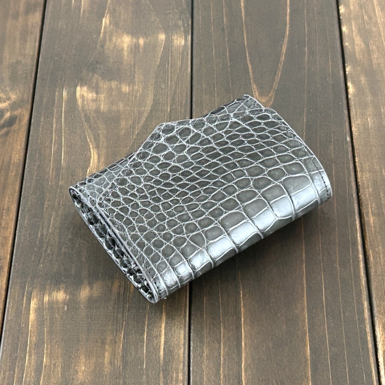 アリゲーター コンパクトウォレット アッシュグレー