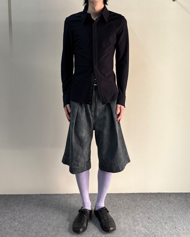 【ripvanwinkle】fly front slim fit shirt