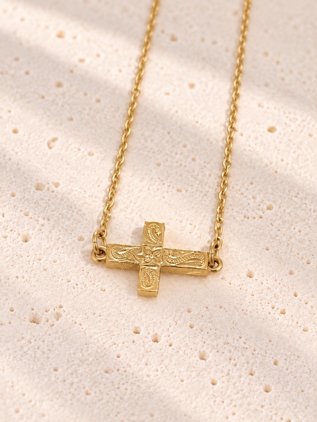 316L hawaiian tiny cross necklace  #n06
