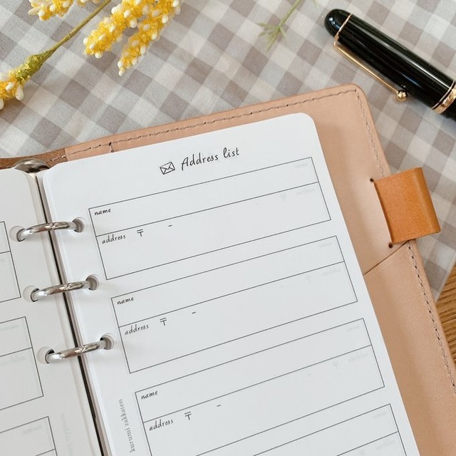 バイブルサイズ/アドレスリストリフィル