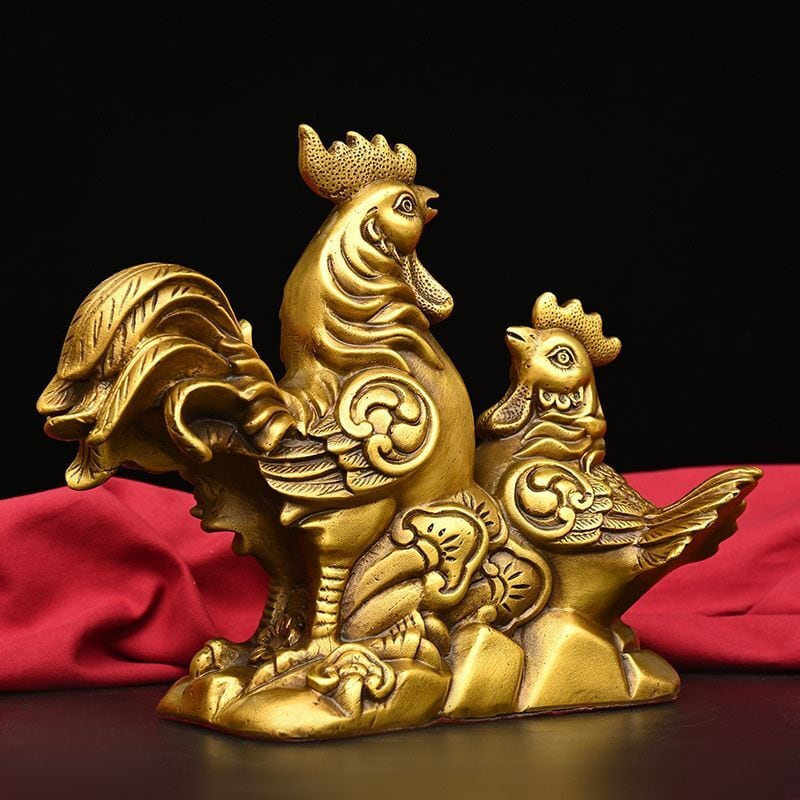 鶏 ニワトリ 家族 置物 オブジェ 風水 金鶏一家 金運 開運 幸運 家族運