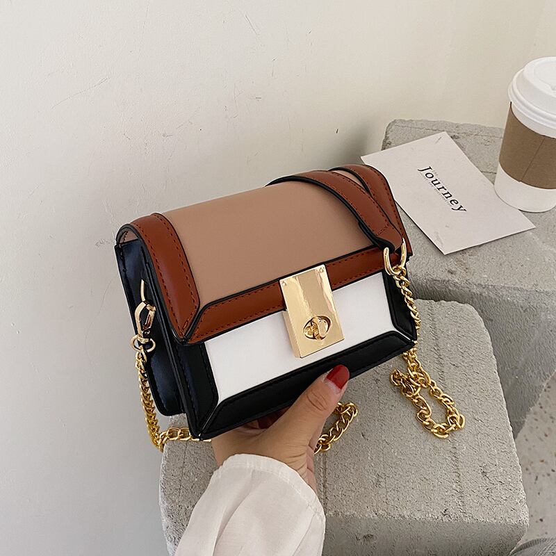 eignレディーススモールバッグ2020ニューウェーブファッションヒットカラーチェーンバッグショルダーメッセンジャーバッグネットレッドスモールスクエアバッグ Tiancai_Wing_Bag1029440