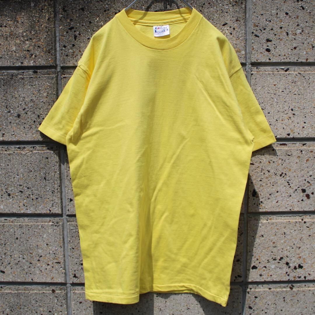 【Lサイズ】USA製 90's Hanes 無地 袖裾シングルステッチ vintage Tシャツ 綿 100%