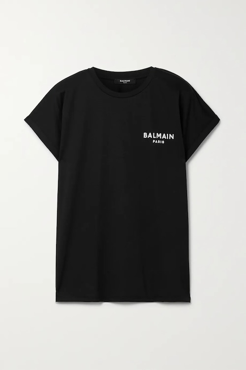 BALMAIN　コットンジャージーTシャツ　ブラック