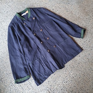 ドイツ製 リネン ダブルブレスト チロリアンジャケット used [209105]