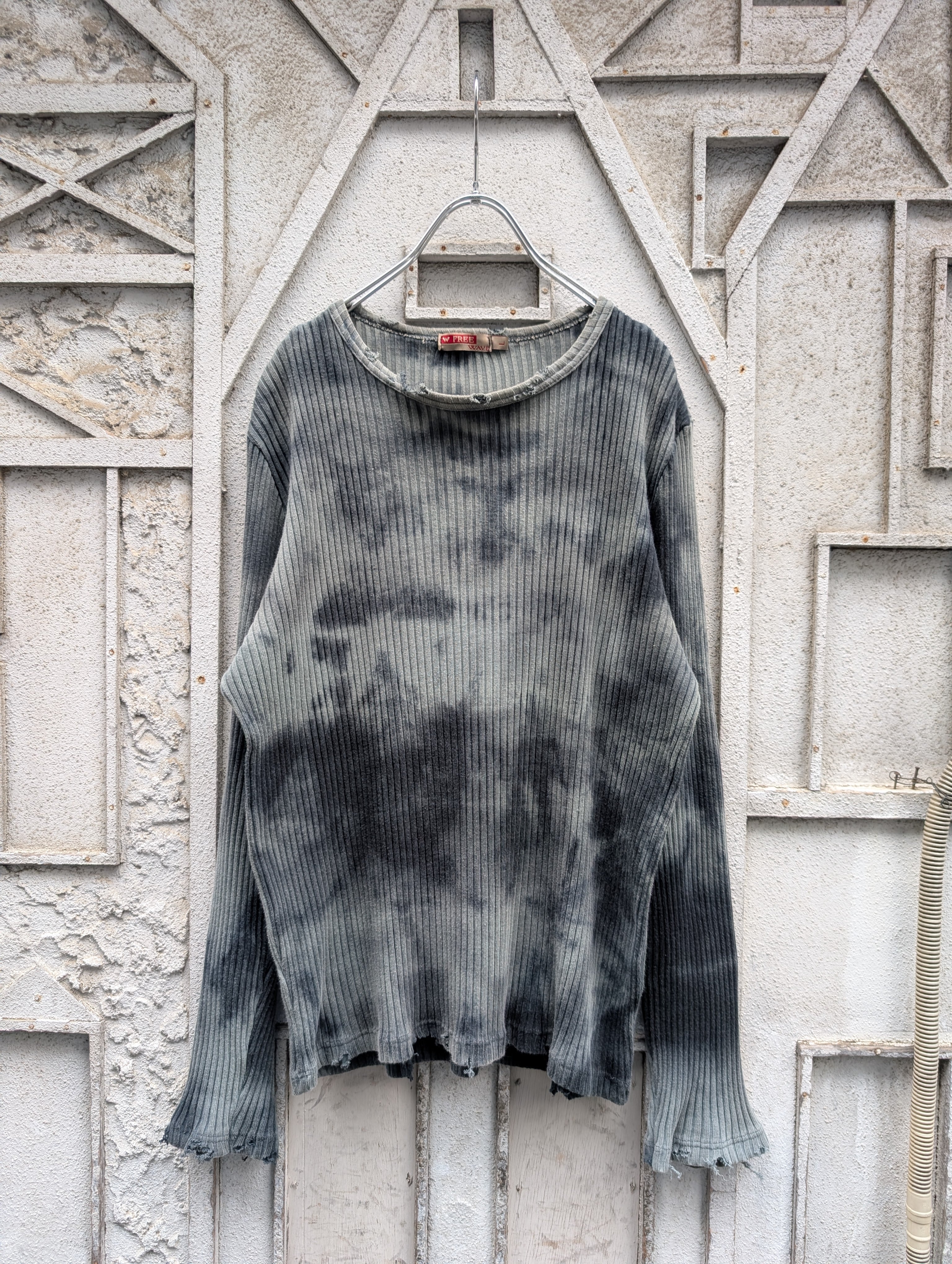 "FREE WAVE" tie-dye rib L/S / made in USA