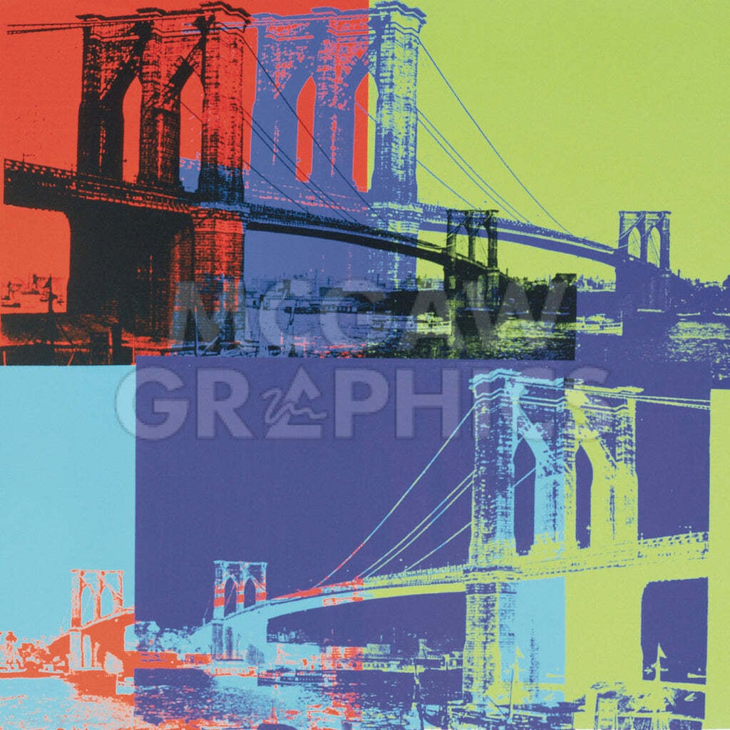 アンディ ウォーホル 絵画「ブルックリン ブリッジ ,1983(オレンジ