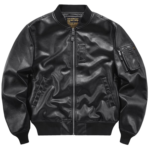 シングルジップアップマルチポケットレザーブルゾン(ruf_02551)