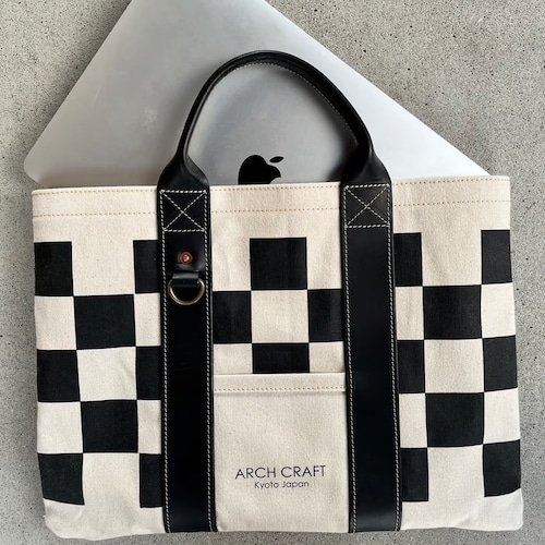 KLW CANVAS-UF-B&W ミニバッグ 帆布 キャンパスバッグ UNIFORM Bag『checkered flag』【ARCH CRAFT】