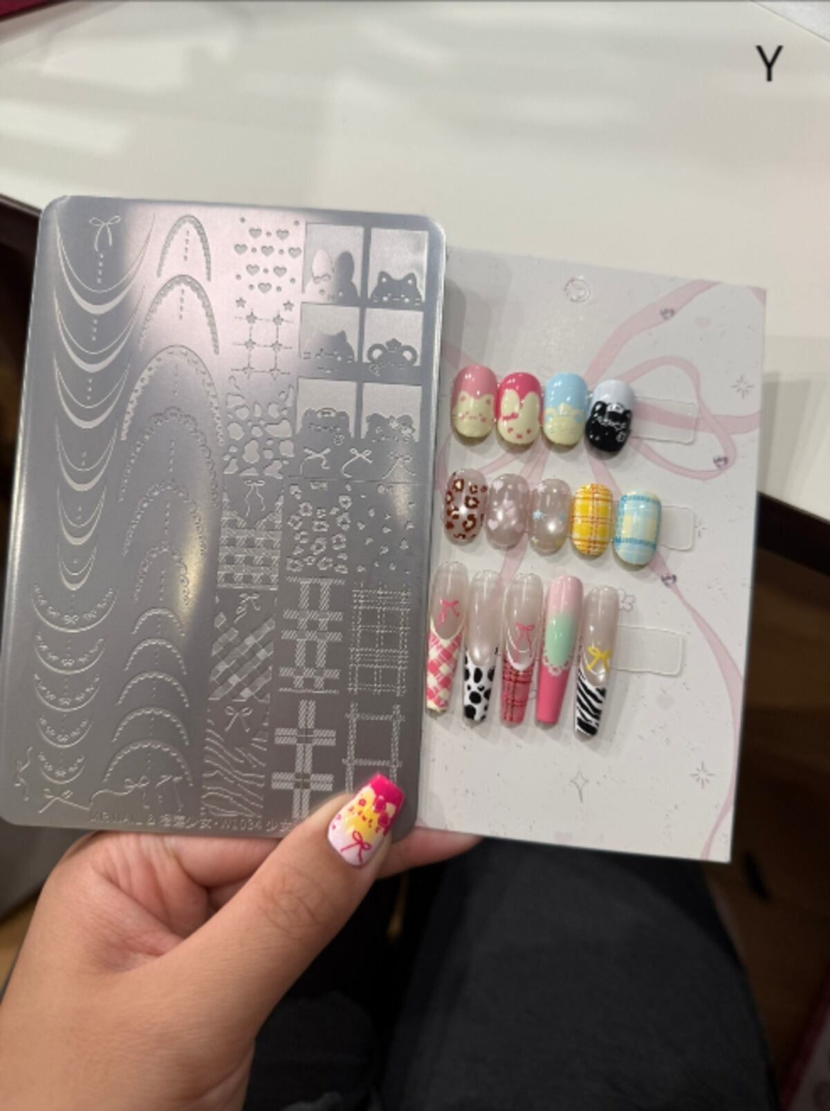 ネイルアート用スタンププレート（レース・蝶・花柄・チェック模様