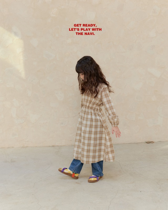 《送料無料》予約：チェックワンピース【navi】※ジュニアサイズ