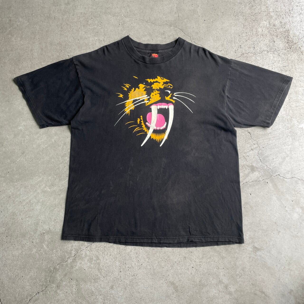 90年代 USA製 サーベルタイガー アート プリントTシャツ メンズXL 古着