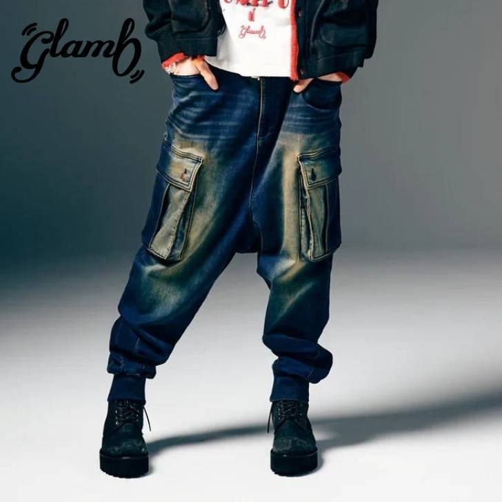 glamb グラム パンツ メンズ Knit Denim Cargo Pants/ニットデニム