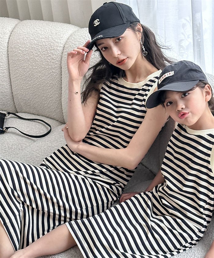 jennybebe ママとお揃い 親子コーデ ノースリーブワンピース ロンパース 親子ペアルック ママ 女の子 ワンピース ノースリーブワンピース