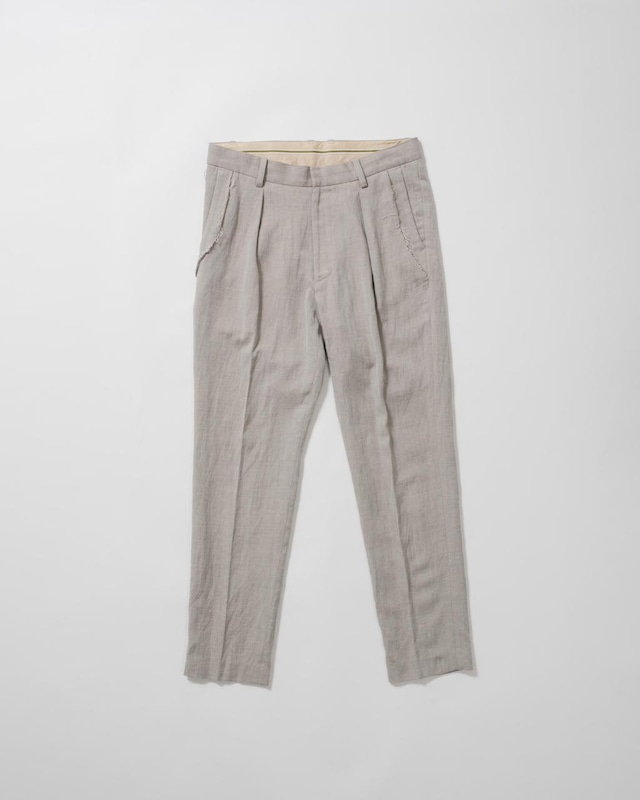 Woolen wrinkle slacks -light beige <LSD-BC3P2>