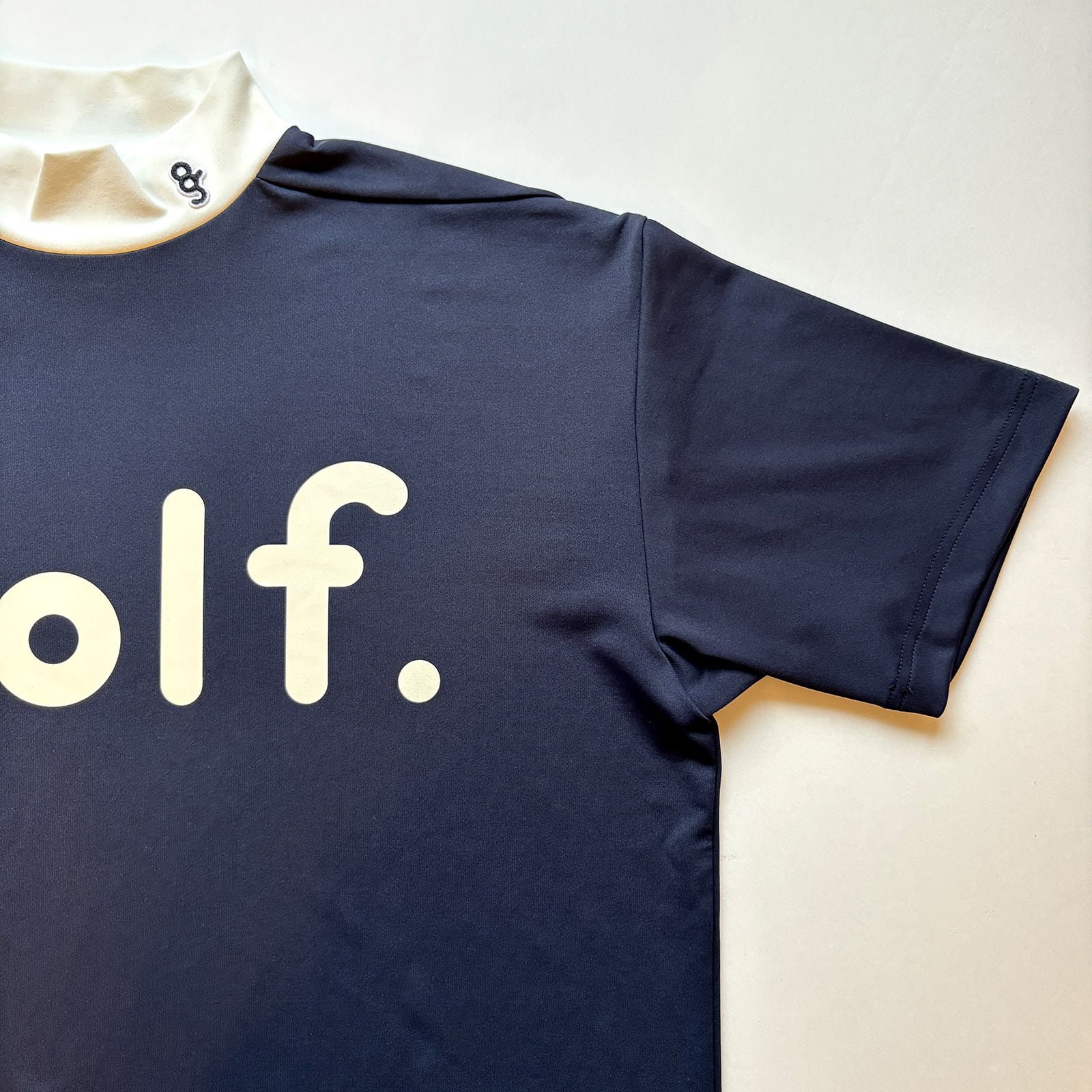 LOGO PRINT MOCK NECK SHIRT - DARK NAVY / WHITE - | 8G SHOOT WEBSTORE