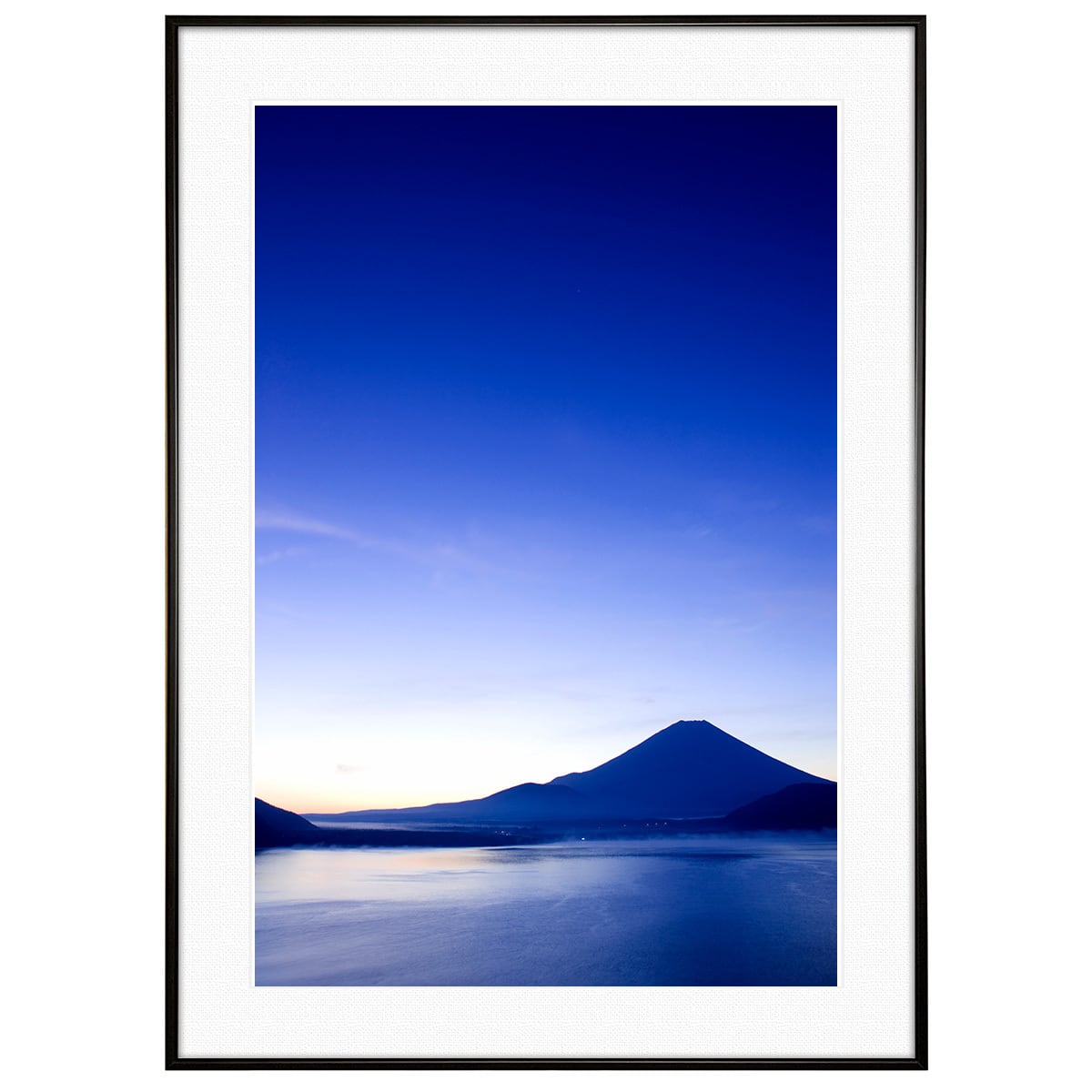 日本写真 山中湖 黎明の青富士  インテリア アートフォトポスター額装 AS4593