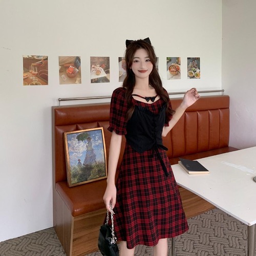 大きいサイズ レディース 春 夏 パフスリーブ ワンピース　リボン　新品 秋