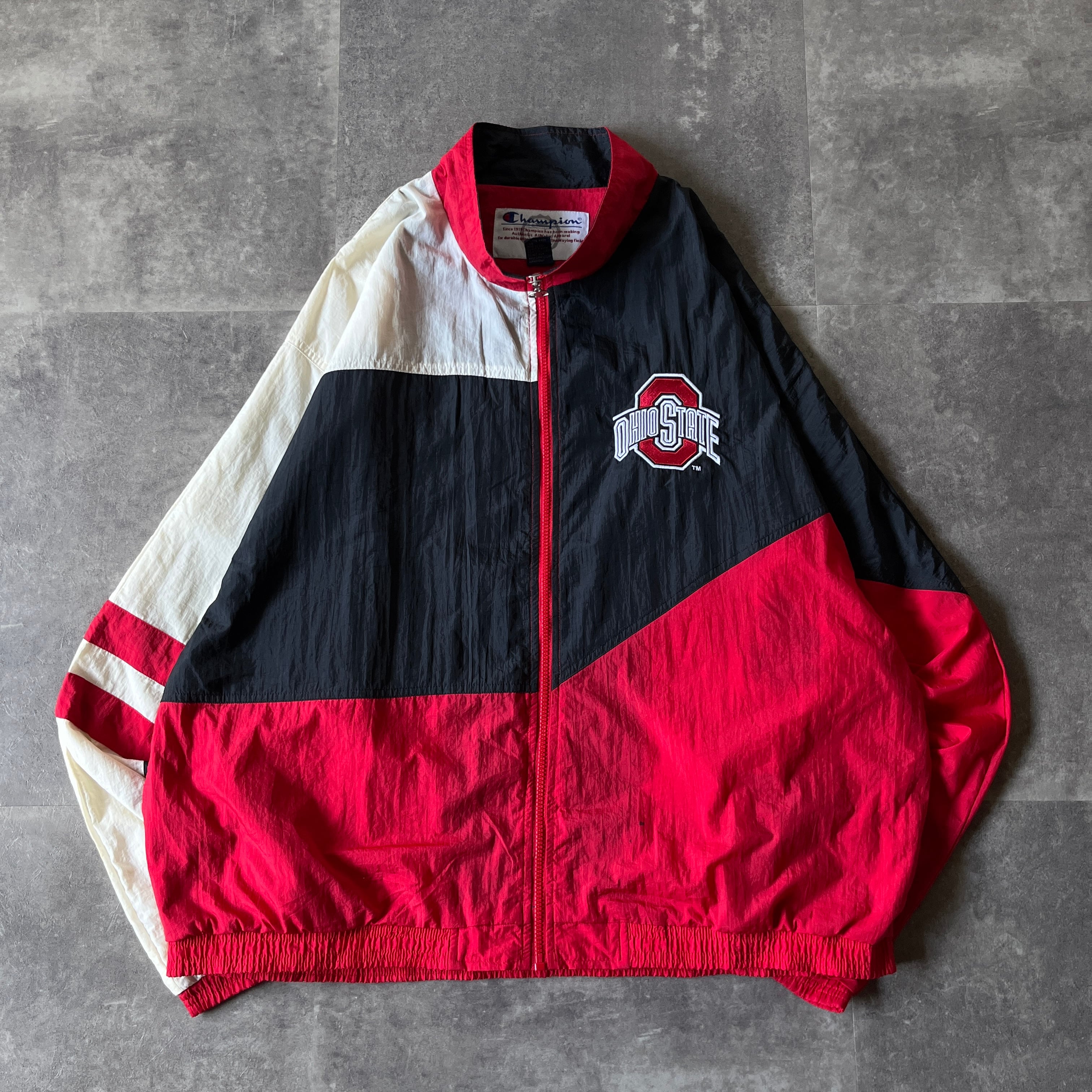 90S】アディダス トラックジャケット デサント製 ATP型 刺繍ロゴ 黒 L