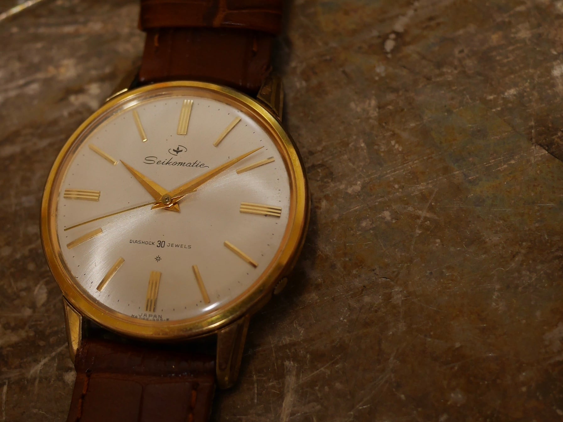 SEIKO】 1960s セイコー マチック 30石 ノンデイト 金無垢インデックス