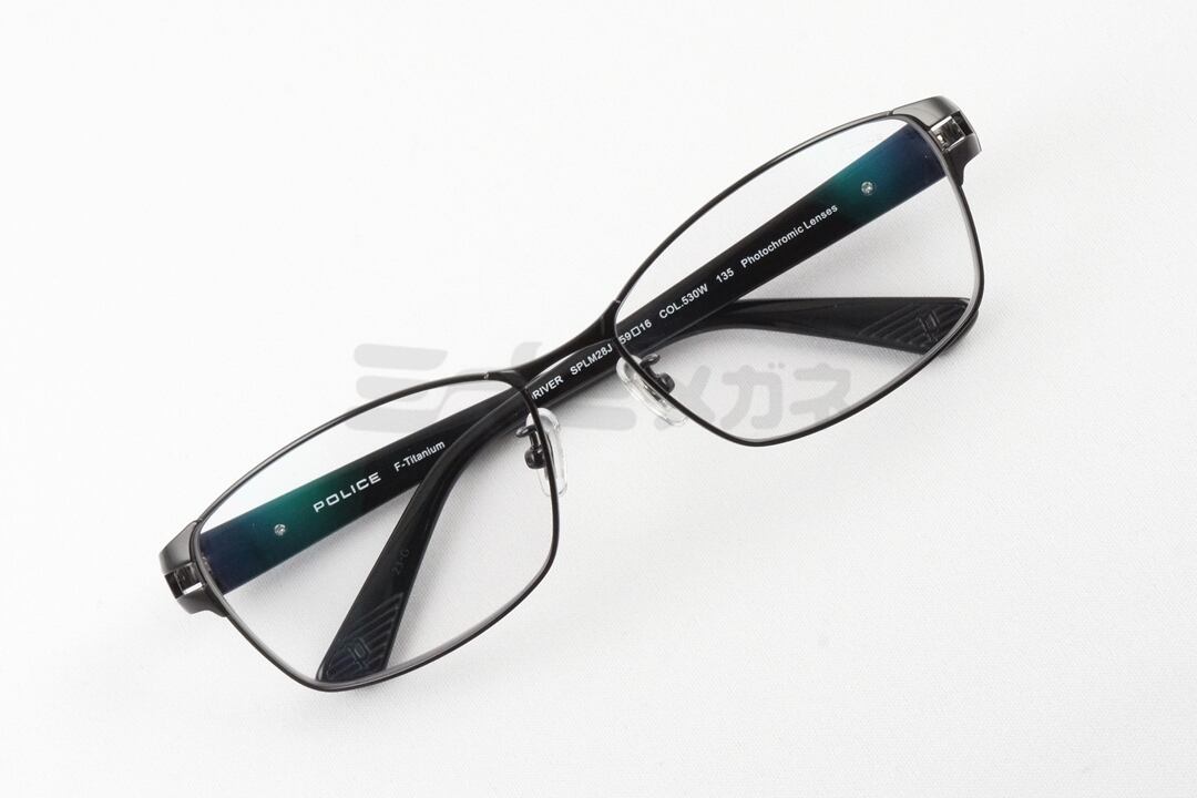 POLICE 調光 サングラス SPLM28J COL.530W 59サイズ スクエア ポリス