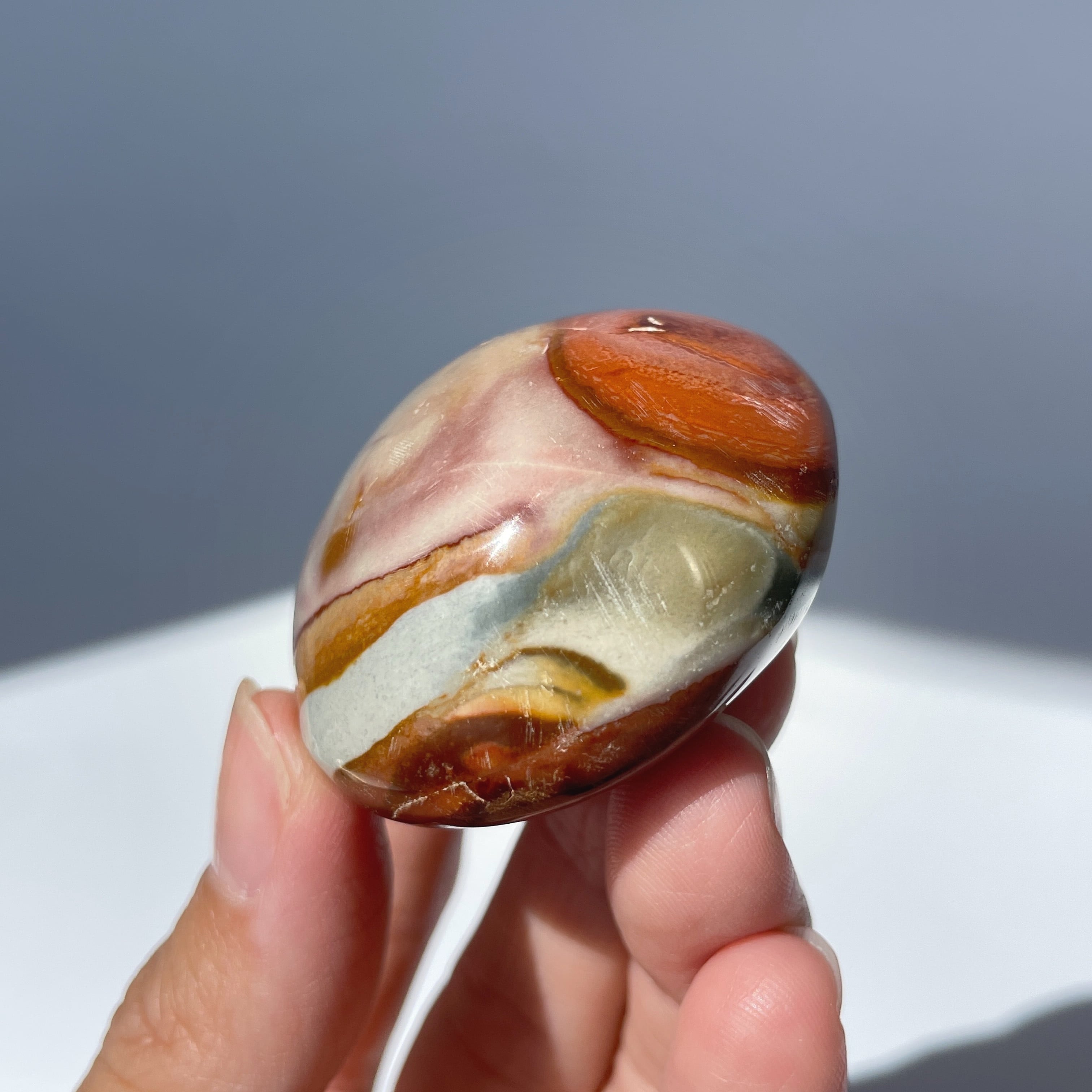 オーシャンジャスパー パームストーン21◇Ocean Jasper◇天然石・鉱物