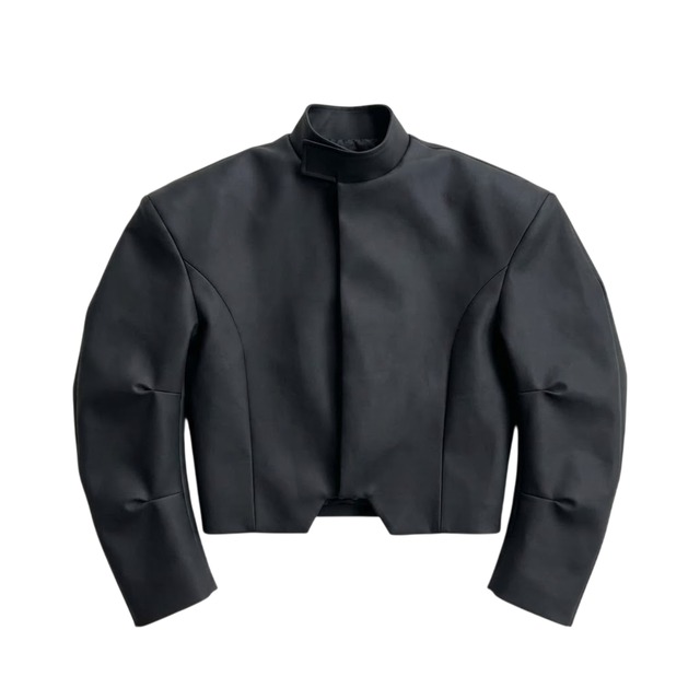 Tech Matte Wide Shoulder Short Jacket 0016