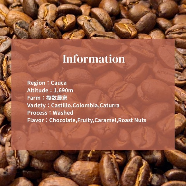 【コロンビア】 Cauca Spremo Washed｜Dark Roast-100g