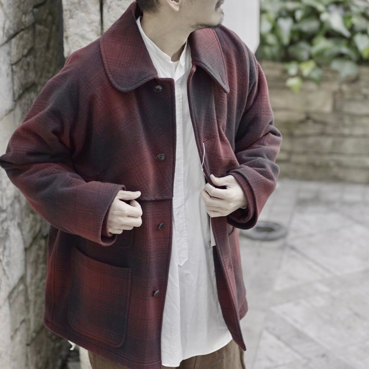 COMOLI(コモリ) / ナッピングウールチェックマッキノウクルーザー  