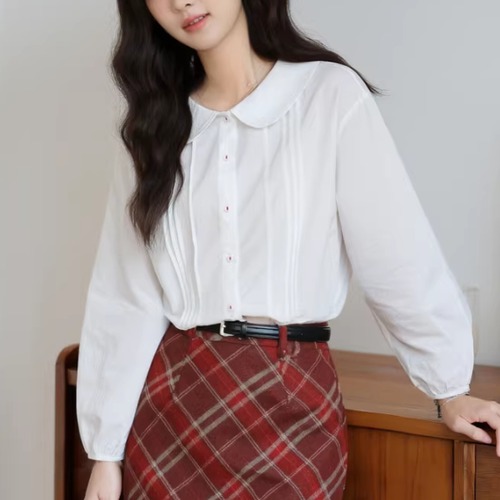 2色／コクーンスリーブピンタックブラウス ・75879