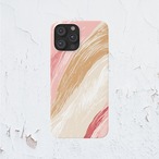 受注生産 iPhoneケース ピンクとベージュのやわらかマーブル｜紙マーブリング MARB055B