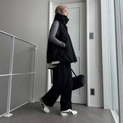 【受注予約：10月上旬入荷予定】Layered Hybrid Down Vest/black