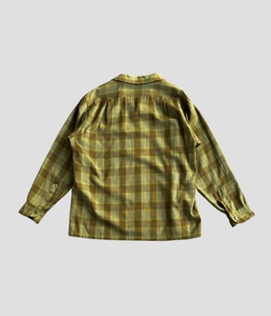 -PENDLETON- Vintage 60s XL Open Collar Check Shirt