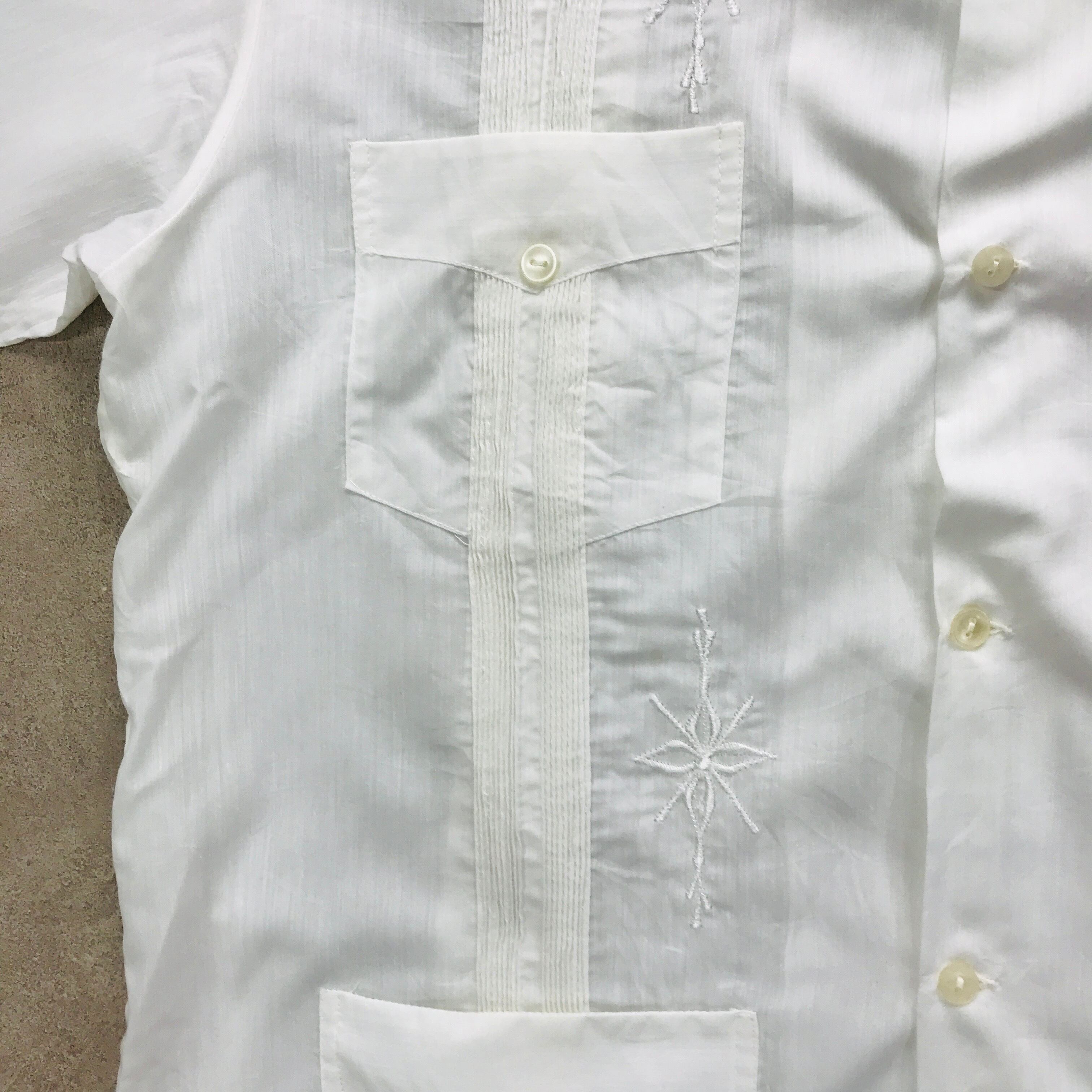 80〜90年代 IZAMAL メキシカンシャツ キューバシャツ 白 半袖 | 古着屋 