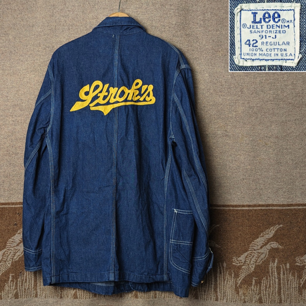 60s～ Lee 91-J Denim Chore Jacket （42） w/ Stroh