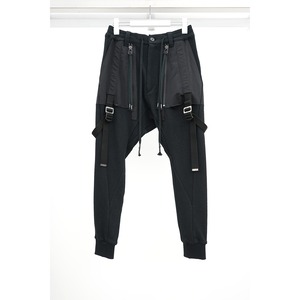 [D.HYGEN] (ディーハイゲン) ST107-0924S Honeycomb Cotton Jersey Suspender Drop-Crotch Jogger Pants